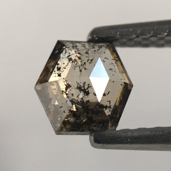 0.48 Ct Hexagon Shape Natural Loose Diamond, 5.06 mm X 5.10 mm X 2.06 mm Fancy Brown Hexagon loose diamond Use for Jewellery SJ50/27