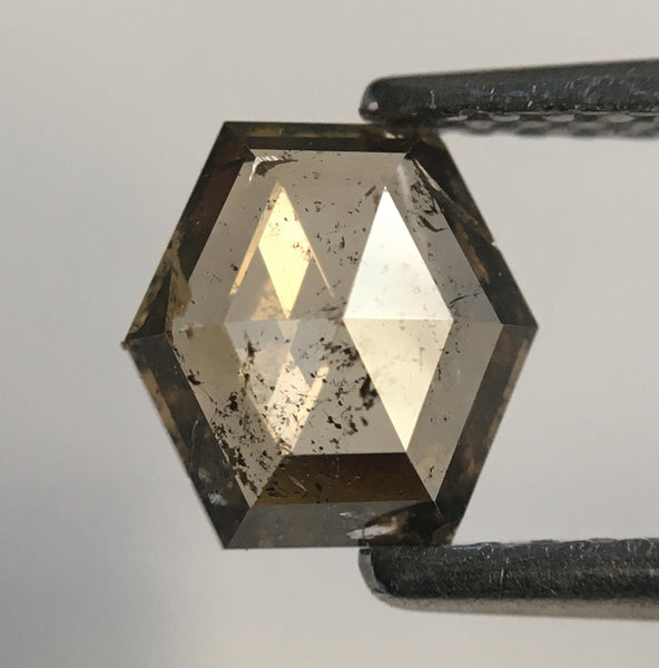 0.76 Ct Fancy Brown Hexagon Shape Natural Loose Diamond, 6.39 mm X 6.25 mm X 2.23 mm Hexagon loose diamond Use for Jewellery SJ50/38