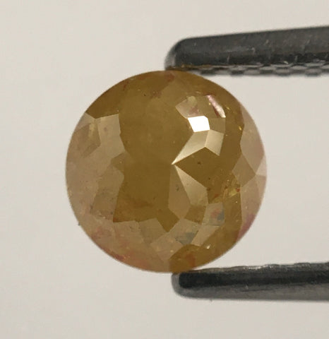 0.90 Ct Yellow Natural Round Shape Rose cut Loose Diamond, 5.29 mm x 3.63 mm Rose cut Loose Diamond Natural diamond low price SJ51/03
