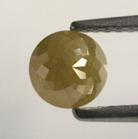 0.93 Ct Yellowish Green Natural Round Shape Rose cut Loose Diamond, 5.44 mm x 3.67 mm Rose cut Loose Diamond Natural diamond SJ51/05
