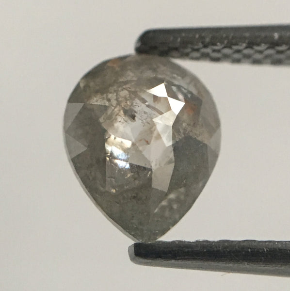 0.78 Ct Fancy Grey Pear Cut Loose Natural Diamond, 7.43 mm X 6.01 mm X 2.26 mm Grey Rose Cut Pear Natural Loose Diamond SJ47/44