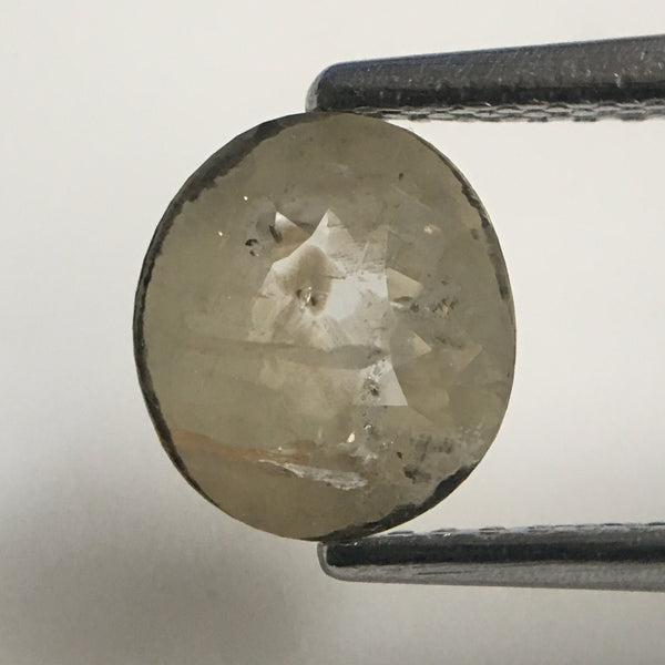 1.00 Ct Oval Cut Fancy Gray Natural Loose Diamond, 7.26 mm X 6.49 mm X  2.43 mm Grey Oval Shape Rose Cut Natural Loose Diamond SJ47/46