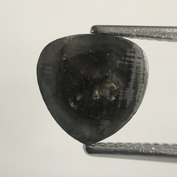 1.83 Ct Pear Shape Rose Cut Salt and Pepper Natural Diamond, 8.95 mm x 8.90 mm x 2.63 mm Pear cut loose diamond SJ47/53