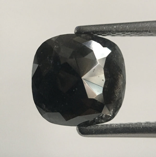 1.83 Ct Cushion Shape Blackish Gray Rose cut Natural Loose Diamond 8.23 mm x 7.95 mm X 2.53 mm Natural Salt and Pepper Diamond SJ47/54