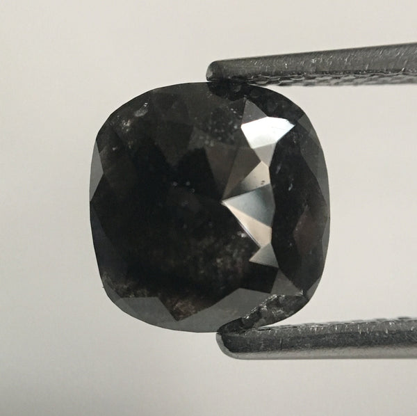 1.83 Ct Cushion Shape Blackish Gray Rose cut Natural Loose Diamond 8.23 mm x 7.95 mm X 2.53 mm Natural Salt and Pepper Diamond SJ47/54