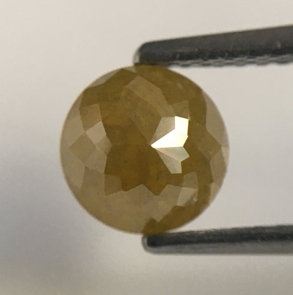 1.18 Ct Yellow Round Rose Cut Diamond: Loose Natural Diamond, 6.10 mm