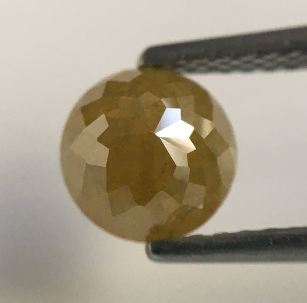 1.18 Ct Yellow Round Rose Cut Diamond: Loose Natural Diamond, 6.10 mm