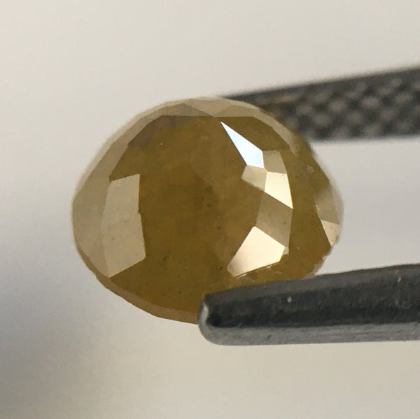 1.18 Ct Yellow Round Rose Cut Diamond: Loose Natural Diamond, 6.10 mm