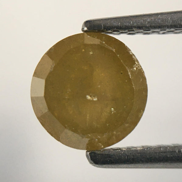 1.18 Ct Yellow Round Rose Cut Diamond: Loose Natural Diamond, 6.10 mm