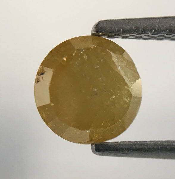 1.29 Ct Yellow Natural Round Shape Rose cut Loose Diamond, 6.18 mm x 3.96 mm Rose cut Loose Diamond Natural diamond low price SJ51/21