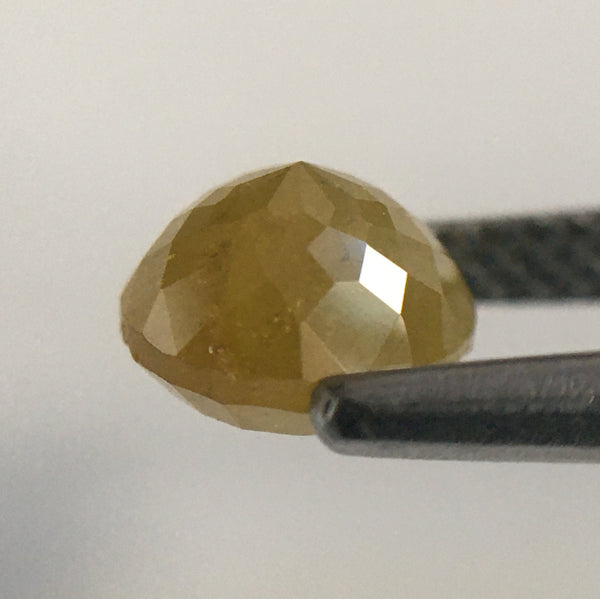 1.29 Ct Yellow Natural Round Shape Rose cut Loose Diamond, 6.18 mm x 3.96 mm Rose cut Loose Diamond Natural diamond low price SJ51/21