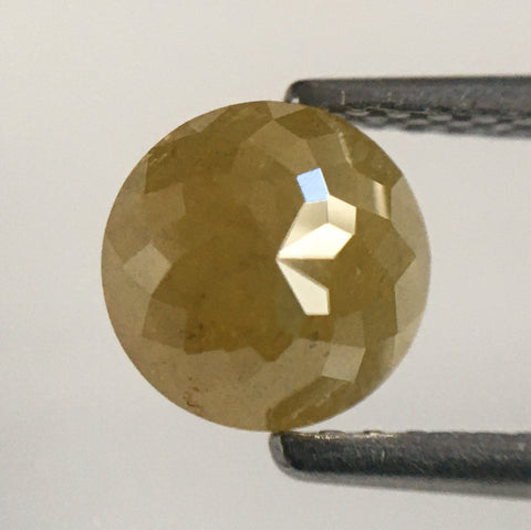 1.29 Ct Yellow Natural Round Shape Rose cut Loose Diamond, 6.18 mm x 3.96 mm Rose cut Loose Diamond Natural diamond low price SJ51/21