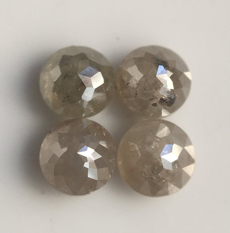 1.32 Ct 4 Pcs Rose Cut Round Shape Grey Color Natural Loose Diamond 3.81 mm to 4.00 mm Rose cut Loose Natural diamond low price SJ51/34
