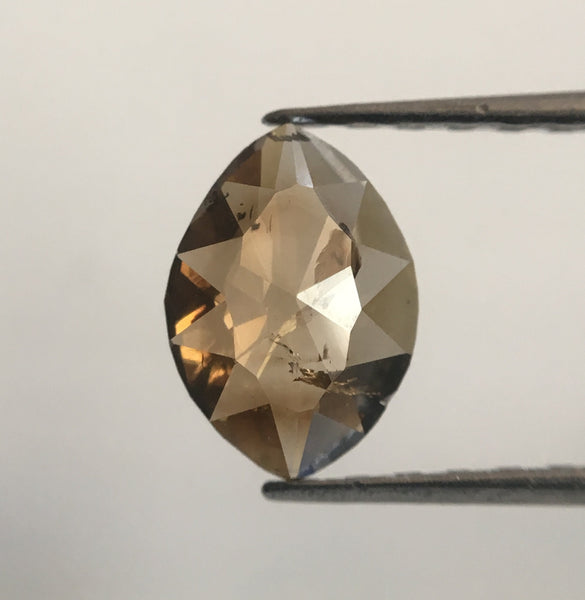 0.65 Ct Natural Fancy Brown Marquise shape Natural Diamond, 7.57 mm x 5.37 mm x 1.97 mm Rose Cut Natural loose diamond for ring SJ48/04