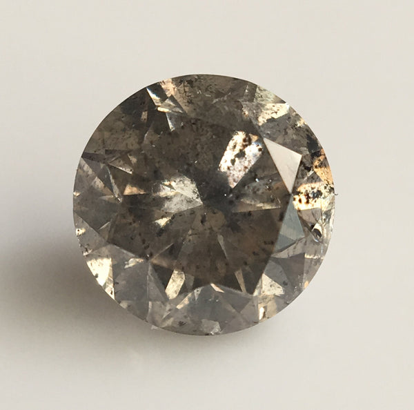 0.50 Ct Greyish Yellow Genuine Round Brilliant Cut Natural Loose Diamond Fancy 4.92 mm X 3.30 mm, SJ34/77