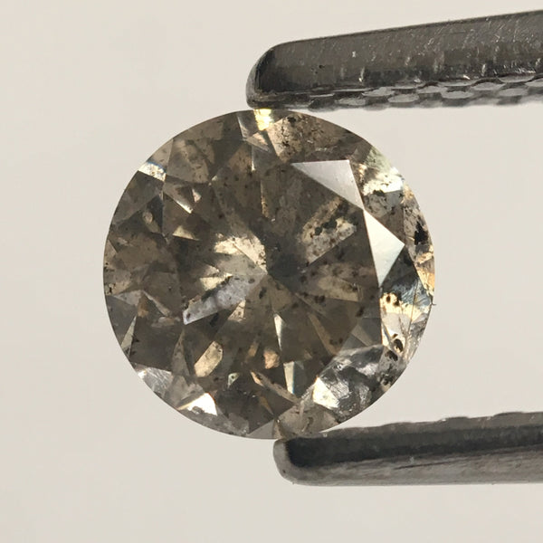 0.50 Ct Greyish Yellow Genuine Round Brilliant Cut Natural Loose Diamond Fancy 4.92 mm X 3.30 mm, SJ34/77