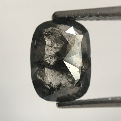 2.30 Ct Oval Shape Gray Salt and Pepper Natural Loose Diamond 9.55 mm X 7.06 mm x 3.19 mm Oval Shape Rose Cut Natural Loose Diamond SJ48/34