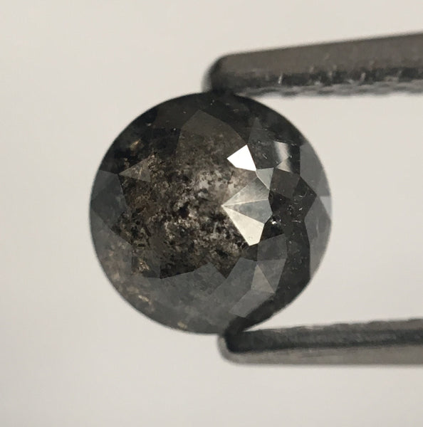 0.78 Ct Grey round rose cut natural salt and pepper natural loose diamond, 5.20 mm X 3.25 mm Grey color rose cut natural diamond  SJ48/60