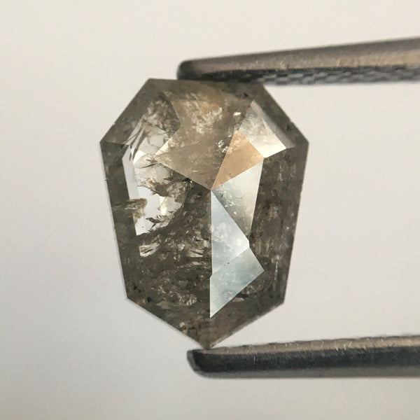 1.24 Ct Genuine Fancy Grey Color Geometric shape Natural Diamond, 8.51 mm X 6.69 mm X 2.21 mm Natural Loose Diamond SJ49/26