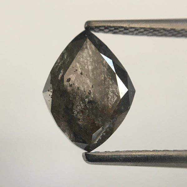 2.16 Ct Salt and Pepper Natural Geometric Shape loose Diamond, 9.95 mm X 7.47 mm X 3.69 mm Natural Diamond best for engagement  SJ49/31