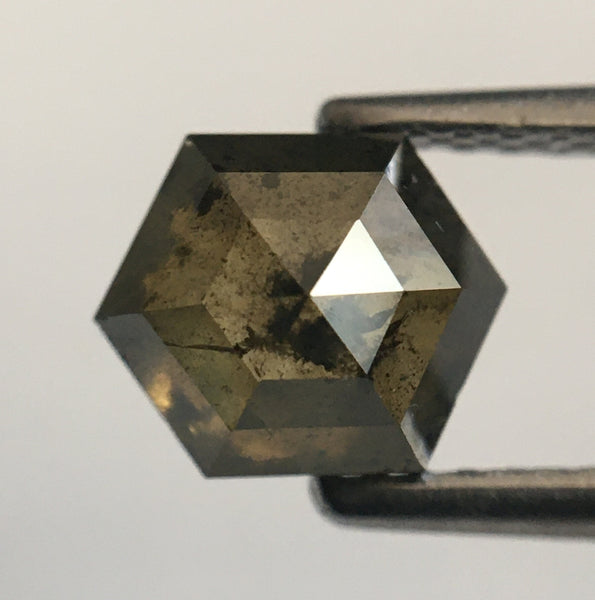 1.38 Ct Fancy Brown Hexagon Shape Natural Loose Diamond, 6.98 mm X 5.75 mm X 3.90 mm Loose diamond Use for Jewellery making SJ49/34