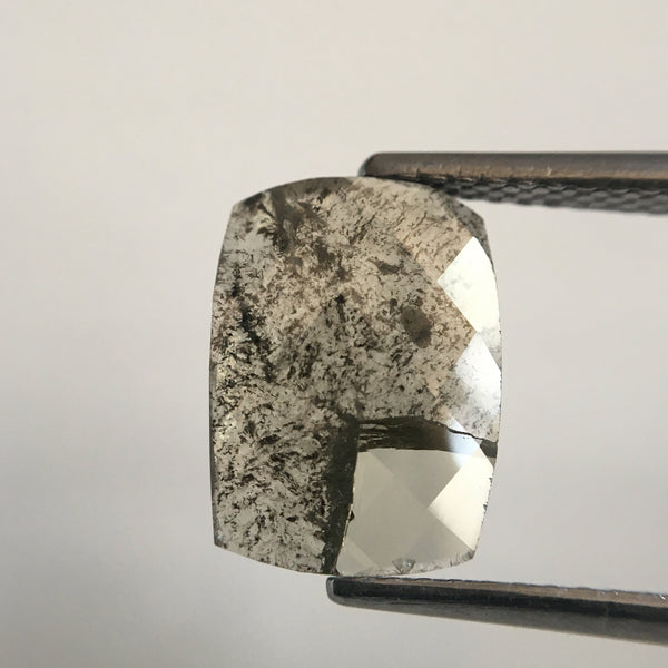 2.01 Ct Oval Shape Rose Cut Gray Natural loose Diamond, 10.89 mm X 7.93 mm X 1.84 mm Rusty Translucent Rose Cut Slice Diamond SJ49/56