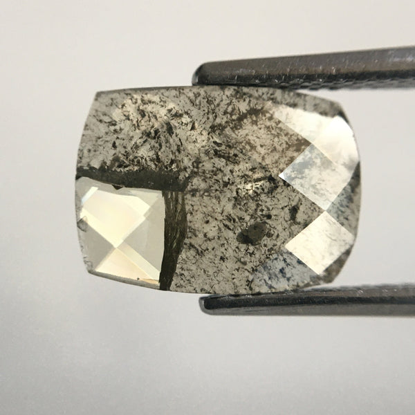 2.01 Ct Oval Shape Rose Cut Gray Natural loose Diamond, 10.89 mm X 7.93 mm X 1.84 mm Rusty Translucent Rose Cut Slice Diamond SJ49/56