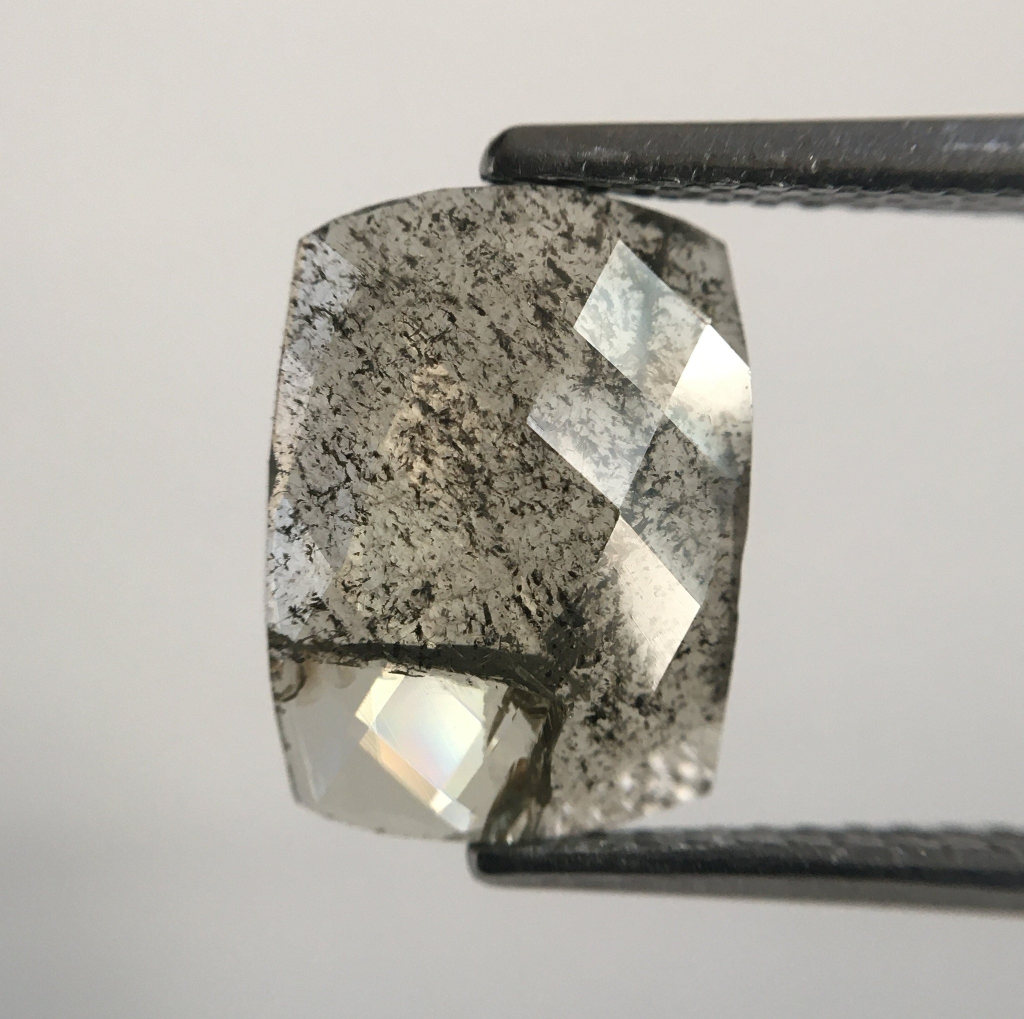 1.89 Ct Oval Shape Rose Cut Gray Natural loose Diamond, 10.82 mm X 7.92 mm X 1.80 mm Rusty Translucent Rose Cut Slice Diamond SJ49/60