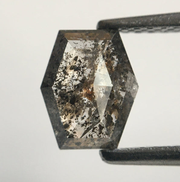 1.19 Ct Hexagon Shape Natural Loose Diamond, 7.40 mm X 6.14 mm X 2.74 mm Brownish Gray Hexagon Cut loose diamond Use for Jewellery SJ49/67