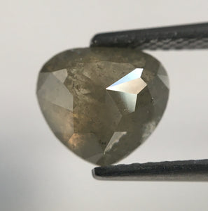 1.93 Ct Pear Shape Fancy Grey rose cut Natural Loose Diamond, 7.41 mm x 8.17 mm x 4.19 mm Heart Shape Natural Loose Diamond SJ50/12