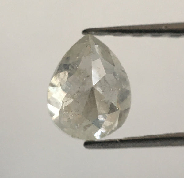 0.59 Ct Fancy light gray pear shape loose natural diamond, 6.01 mm X 4.64 mm X 2.83 mm Light Grey Rose Cut Pear Natural Diamond SJ52/10