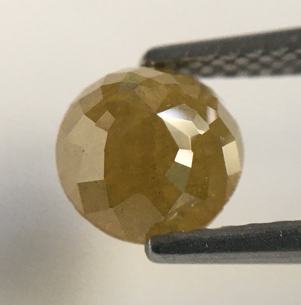 1.18 Ct Yellow Round Rose Cut Diamond: Loose Natural Diamond, 6.10 mm
