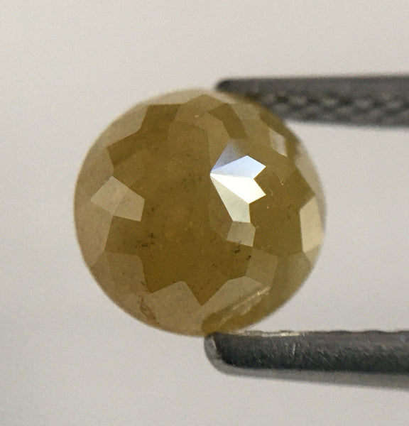 1.29 Ct Yellow Natural Round Shape Rose cut Loose Diamond, 6.18 mm x 3.96 mm Rose cut Loose Diamond Natural diamond low price SJ51/21