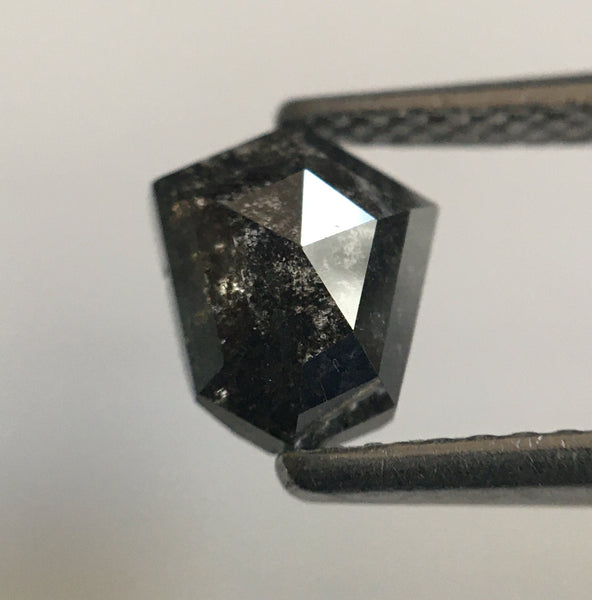 1.07 Ct Fancy Shape Dark Gray Black Color Natural Loose Diamond, 6.79 mm X 5.85 mm X 3.18 mm shield shape Natural Loose Diamond SJ54/22