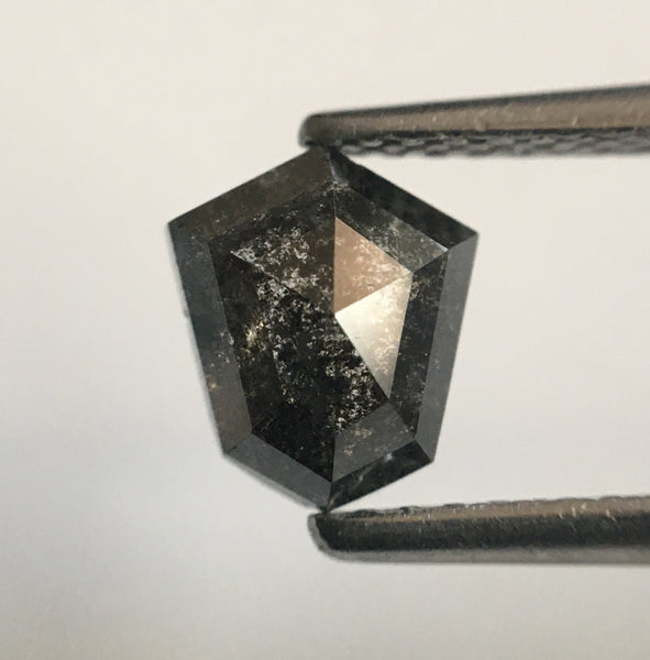 1.07 Ct Fancy Shape Dark Gray Black Color Natural Loose Diamond, 6.79 mm X 5.85 mm X 3.18 mm shield shape Natural Loose Diamond SJ54/22