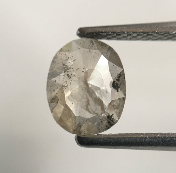 1.82 Ct Gray Oval Rose Cut Loose Diamonds: Natural Pair