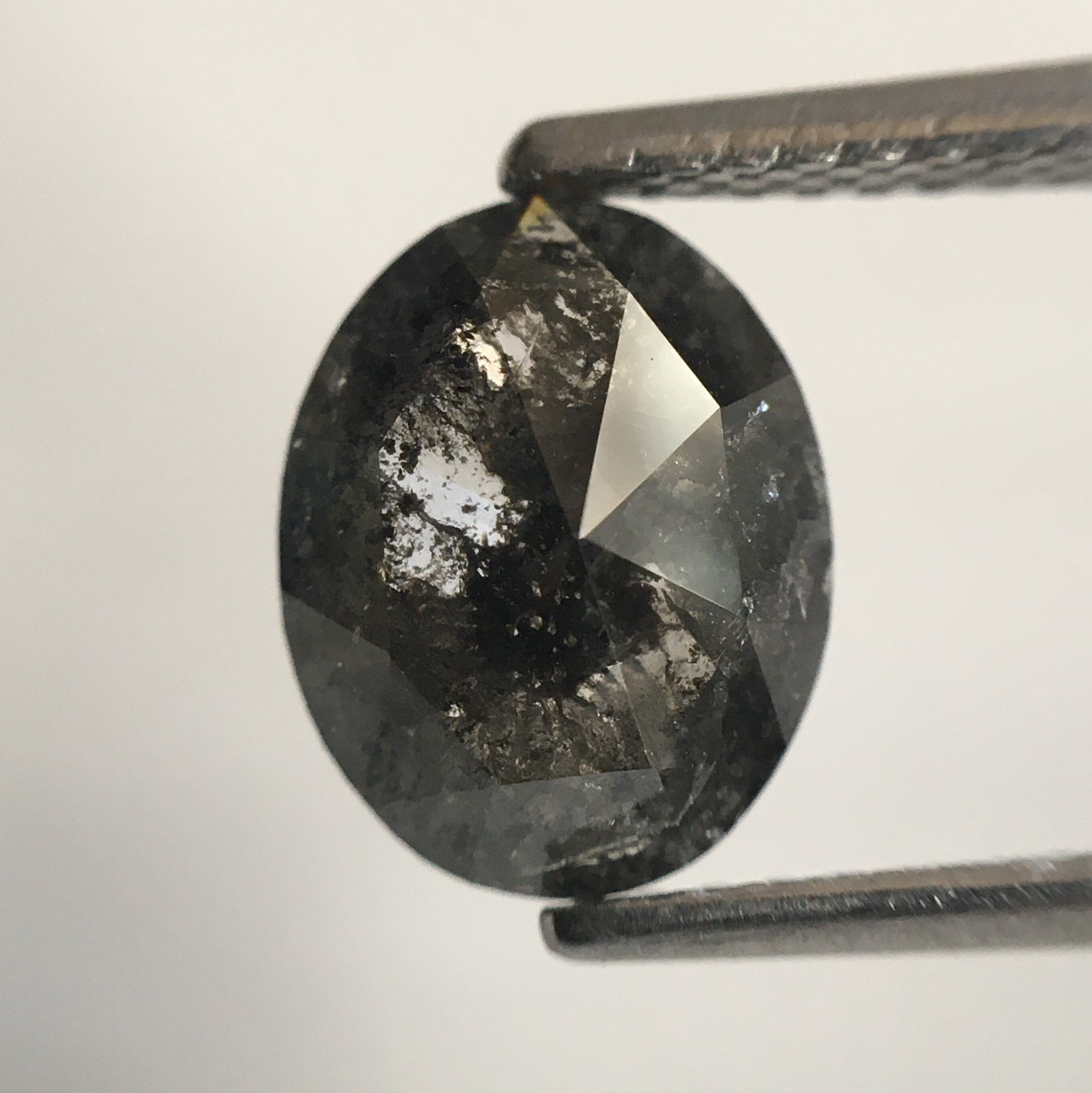 1.32 Ct Oval Cut Dark Gray Color Natural Loose Diamond, 8.82 mm X 6.95 mm X 2.58 mm Grey Oval Shape Rose Cut Natural Loose Diamond SJ55/19