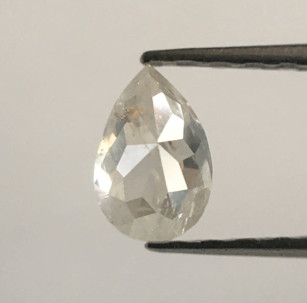 0.42 Ct Light Gray Pear shape loose natural diamond, 5.63 mm X 3.69 mm X 2.51 mm Light Grey Rose Cut Pear Natural Loose Diamond SJ52/08