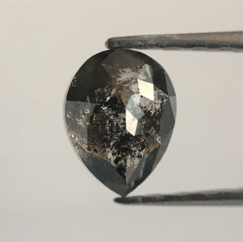 0.62 Ct Fancy Grey Pear Shape Loose Natural Diamond, 5.66 mm X 4.35 mm X 2.90 mm Fancy Grey Rose Cut Pear Natural Loose Diamond SJ52/15