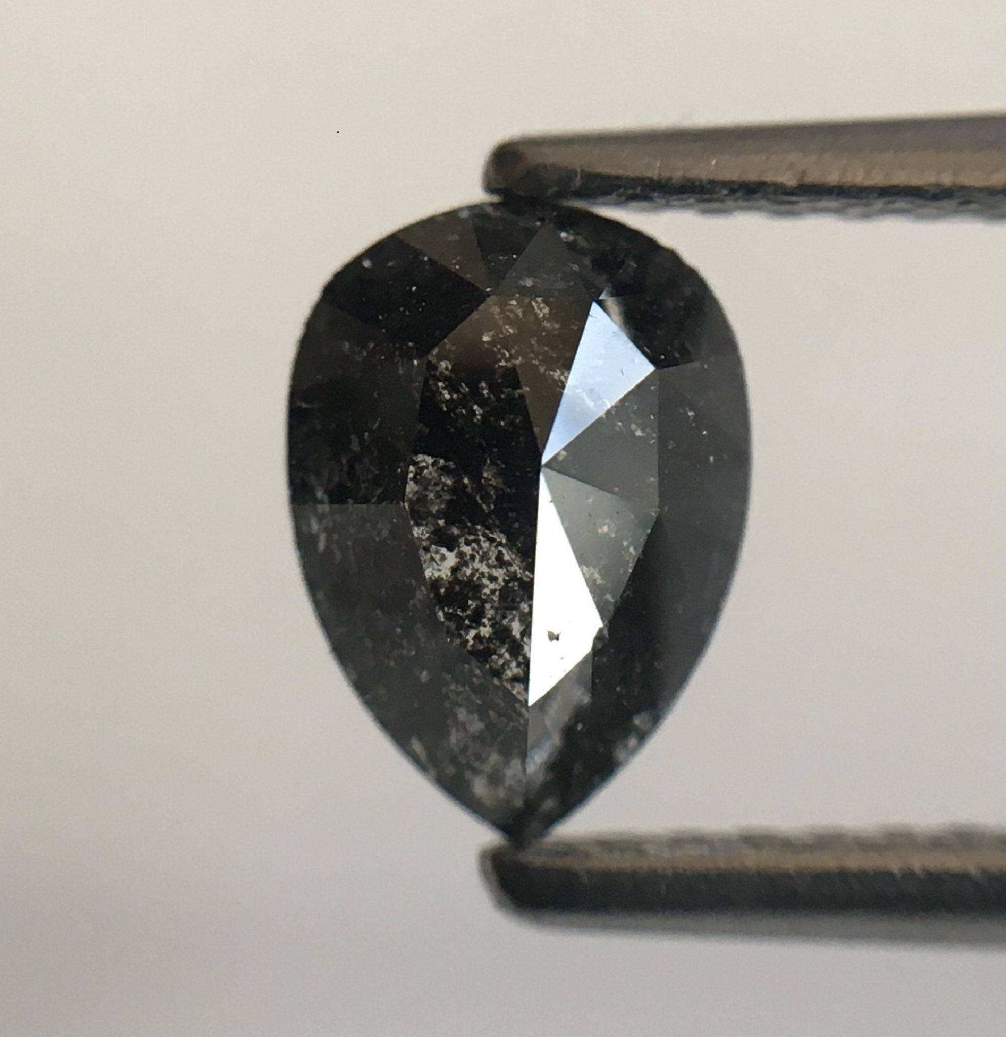 0.89 Ct Pear Shape Natural Gray Color Loose Diamond 7.29 mm X 5.21 mm X 2.76 mm, Grey Rose Cut Pear Natural Loose Diamond SJ55/34