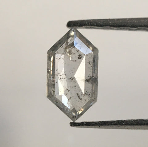 0.24 Ct Light Gray Hexagon shape natural loose diamond, 5.82 mm X 3.11 mm X 1.45 mm Fancy Grey Color Hexagon Cut loose diamond SJ53/09