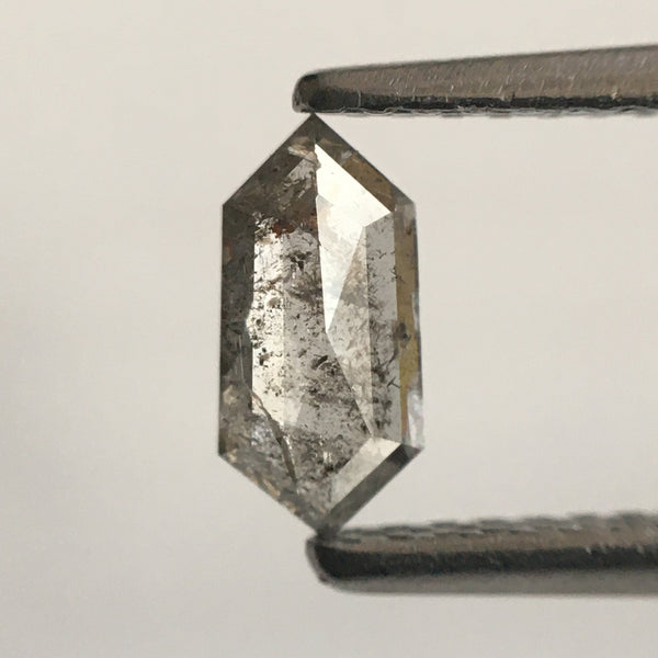 0.36 Ct Light Gray Hexagon Shape Rustic Natural Loose Diamond, 6.99 mm X 3.35 mm X 1.54 mm Fancy Natural Hexagon Diamond SJ53/15