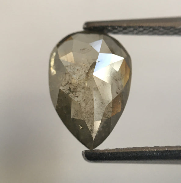 1.22 Ct Fancy color pear shape rose cut natural Loose diamond, 9.51 mm x 6.56 mm x 2.60 mm Pear shape loose rustic diamond SJ56/31