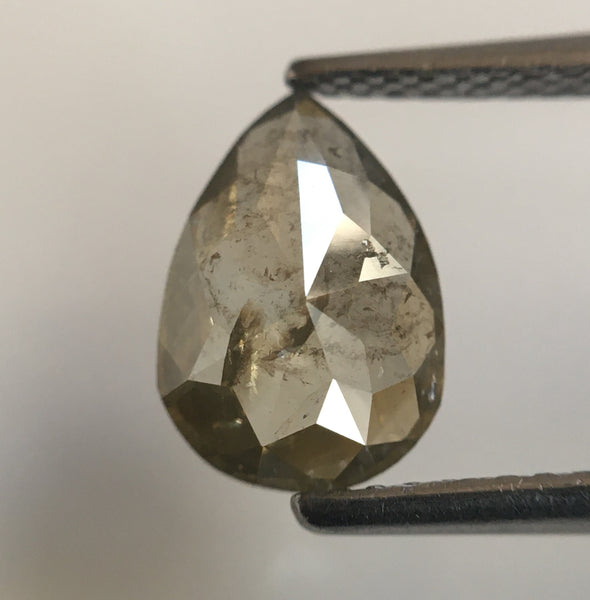 1.22 Ct Fancy color pear shape rose cut natural Loose diamond, 9.51 mm x 6.56 mm x 2.60 mm Pear shape loose rustic diamond SJ56/31