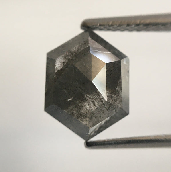 2.23 Ct Natural Loose Diamond Hexagon Shape 10.36 mm X 7.73 mm X 3.17 mm, Fancy Grey Color Hexagon Shape Natural loose diamond SJ56/54