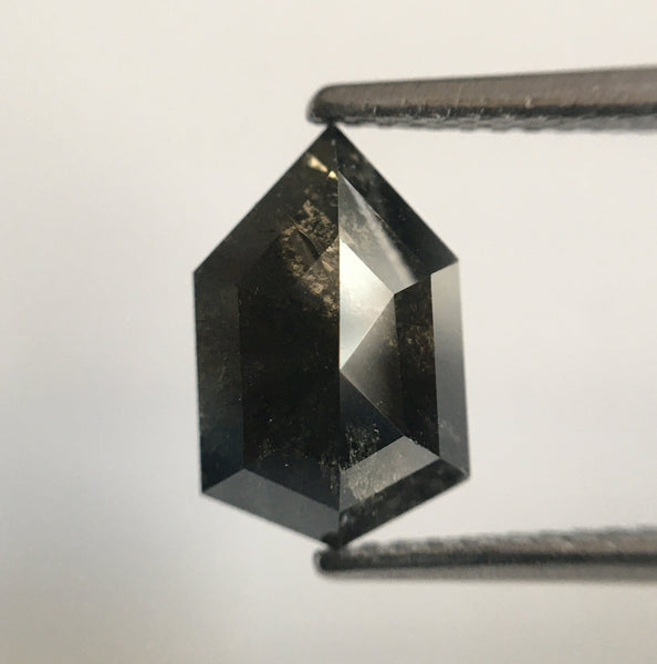 2.14 Ct Fancy Shape Dark Gray Black Color Natural Loose Diamond, 10.35 mm X 6.57 mm X 3.82 mm shield shape Natural Loose Diamond SJ54/20