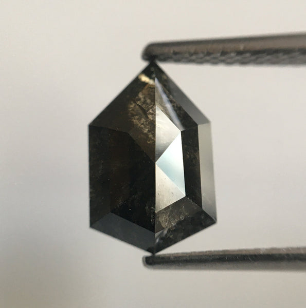 2.14 Ct Fancy Shape Dark Gray Black Color Natural Loose Diamond, 10.35 mm X 6.57 mm X 3.82 mm shield shape Natural Loose Diamond SJ54/20