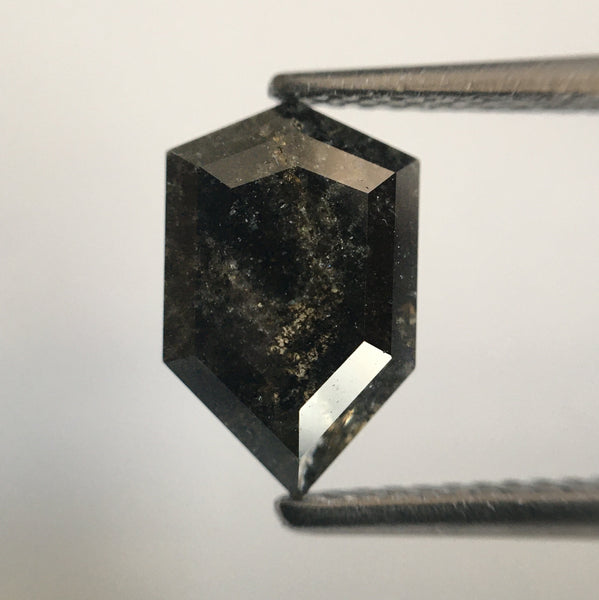 2.14 Ct Fancy Shape Dark Gray Black Color Natural Loose Diamond, 10.35 mm X 6.57 mm X 3.82 mm shield shape Natural Loose Diamond SJ54/20