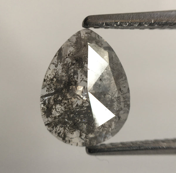 1.01 Ct Pear Shape Natural Gray Color Loose Diamond 9.31 mm X 7.12 mm X 1.69 mm, Grey Rose Cut Pear Natural Loose Diamond SJ55/17