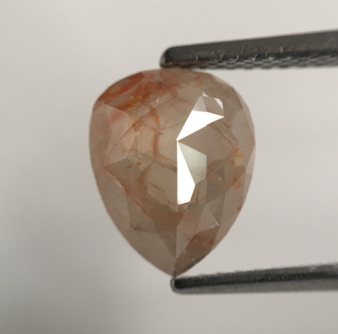 1.78 Ct Pear Shape Fancy Light Brown Rose Cut Natural Loose Diamond, 9.21 mm X 7.30 mm X 3.49 mm Rose Cut Pear Natural Loose Diamond SJ55/24